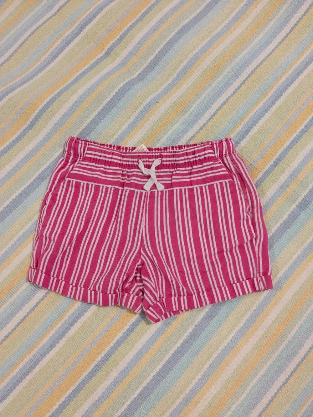 🛍️ BUNDLE ONLY • Girls Wonder Nation pink & white striped pull on shorts size 6